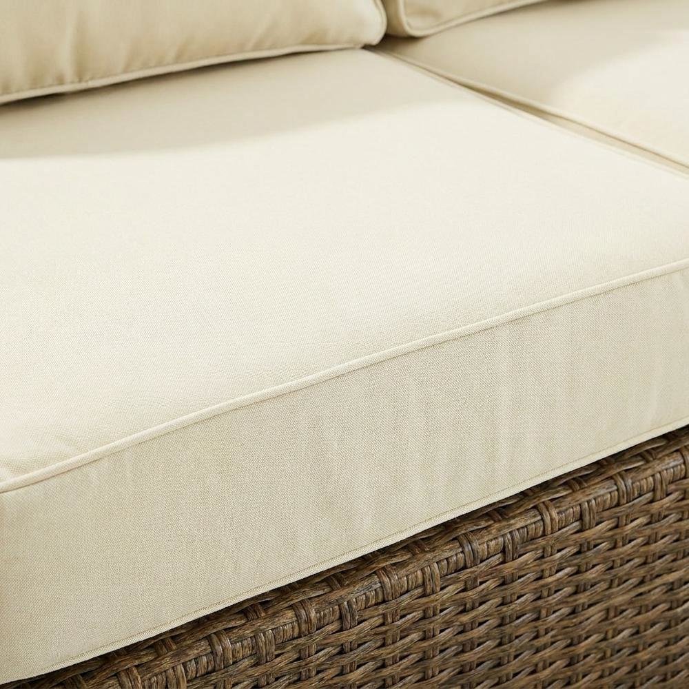 Weathered Brown 4-Piece Outdoor Sectional Sofa Set with Ottomans
