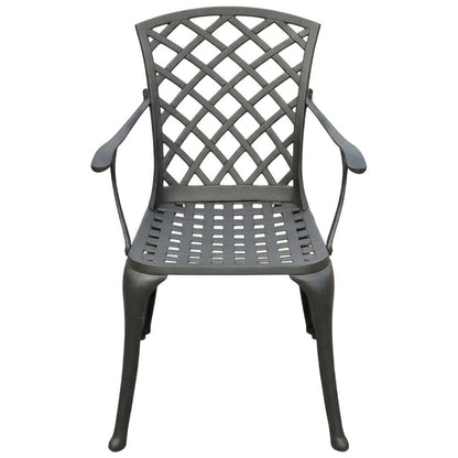 Black outdoor armchair set with high backrests and sturdy construction