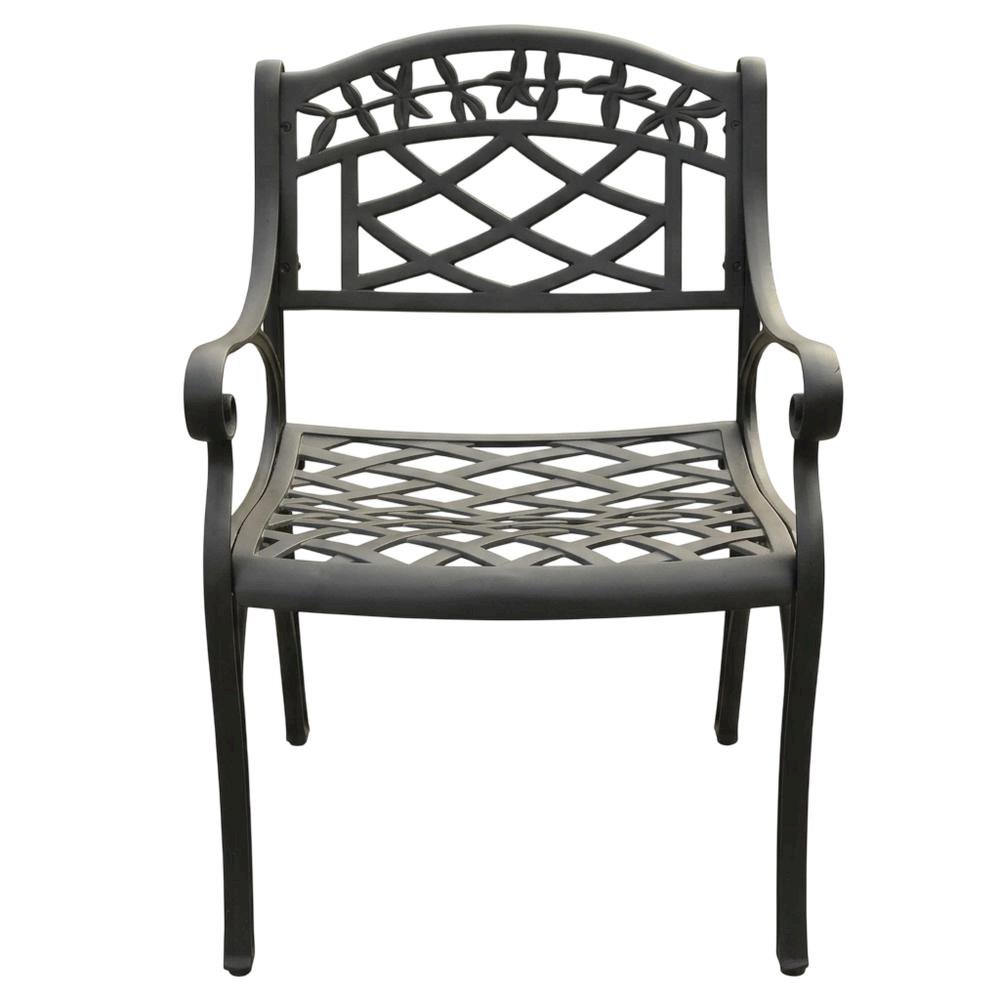 Outdoor dining chairs set with comfortable armrests and durable build