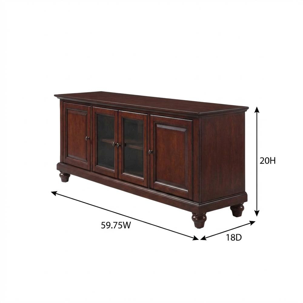 Low Profile TV Stand in Classic Finish for 65+ Inch TVs with Ample Storage