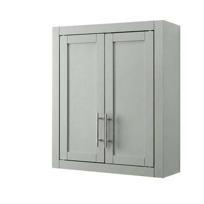 Gray Wall-Mount Storage Cabinet, MDF Birch Veneer, 22 Inch Wide
