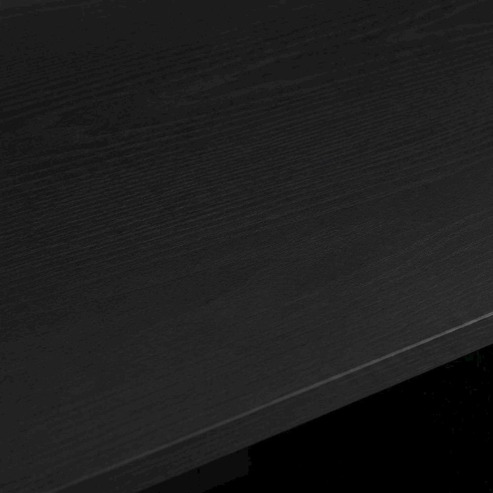 Black Record Player Stand with Vinyl Storage Shelves