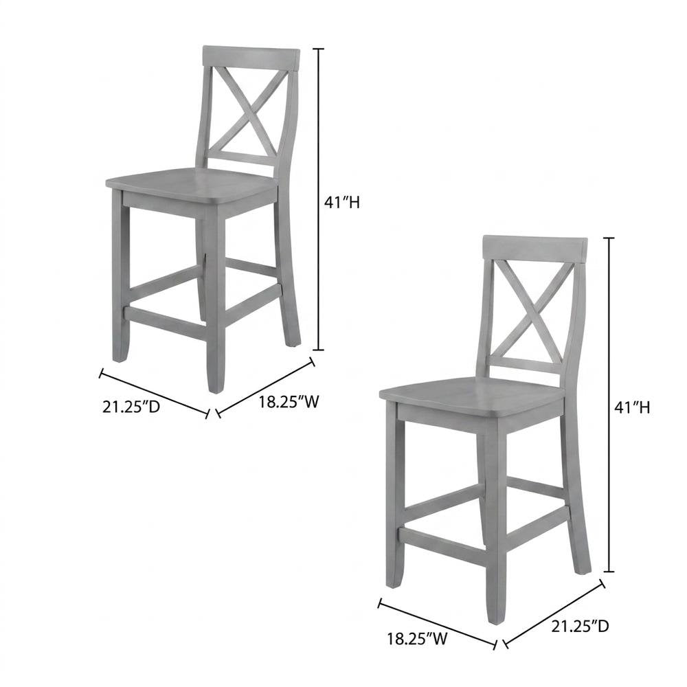Counter Height Bar Stool Set with X-Back Design in Stylish Finish