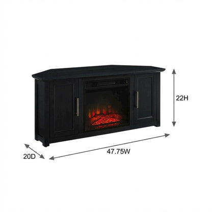 Corner Fireplace TV Stand for 50+ Inch Screens with Storage Shelves