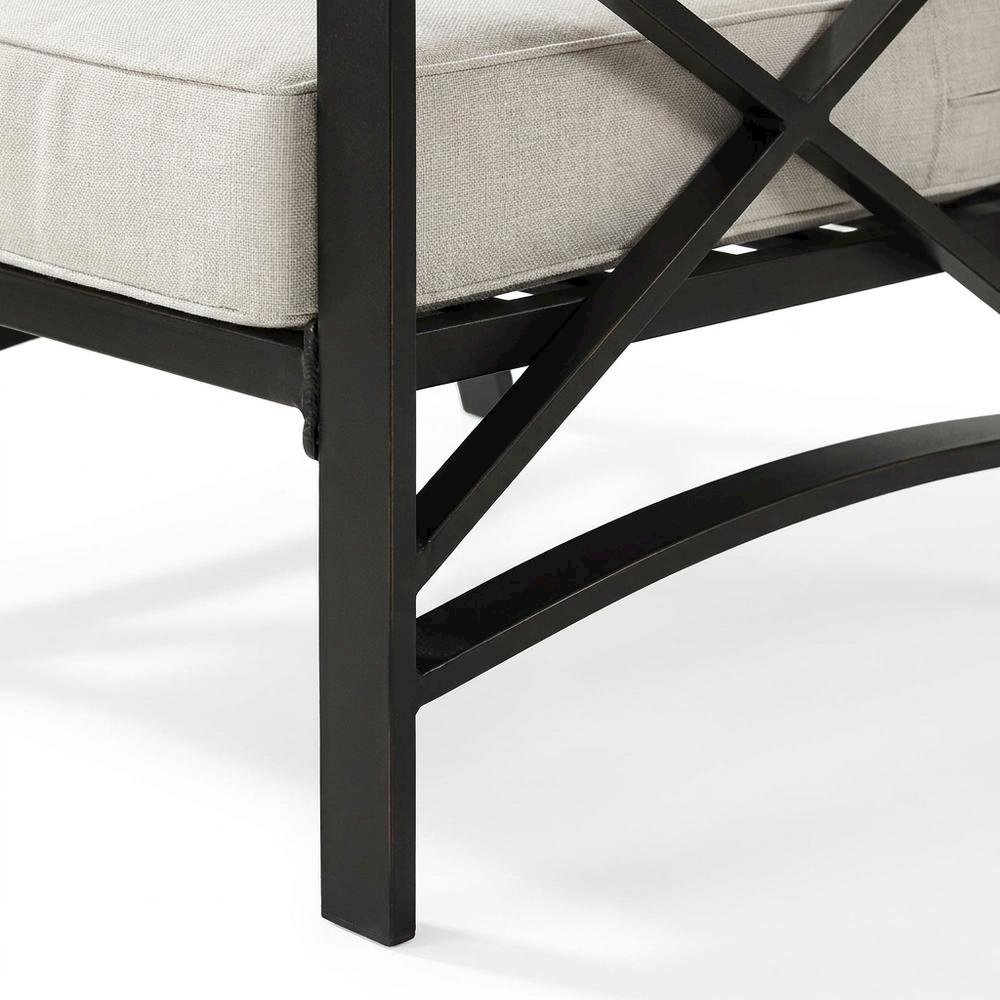 Oatmeal Outdoor Chair Set with Bronze Finish – 2 Weather-Resistant Seats