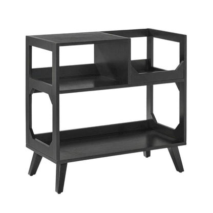 Compact Record Player Stand with Vinyl Storage and Modern Design