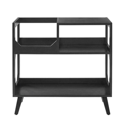 Compact Record Player Stand with Vinyl Storage and Modern Design