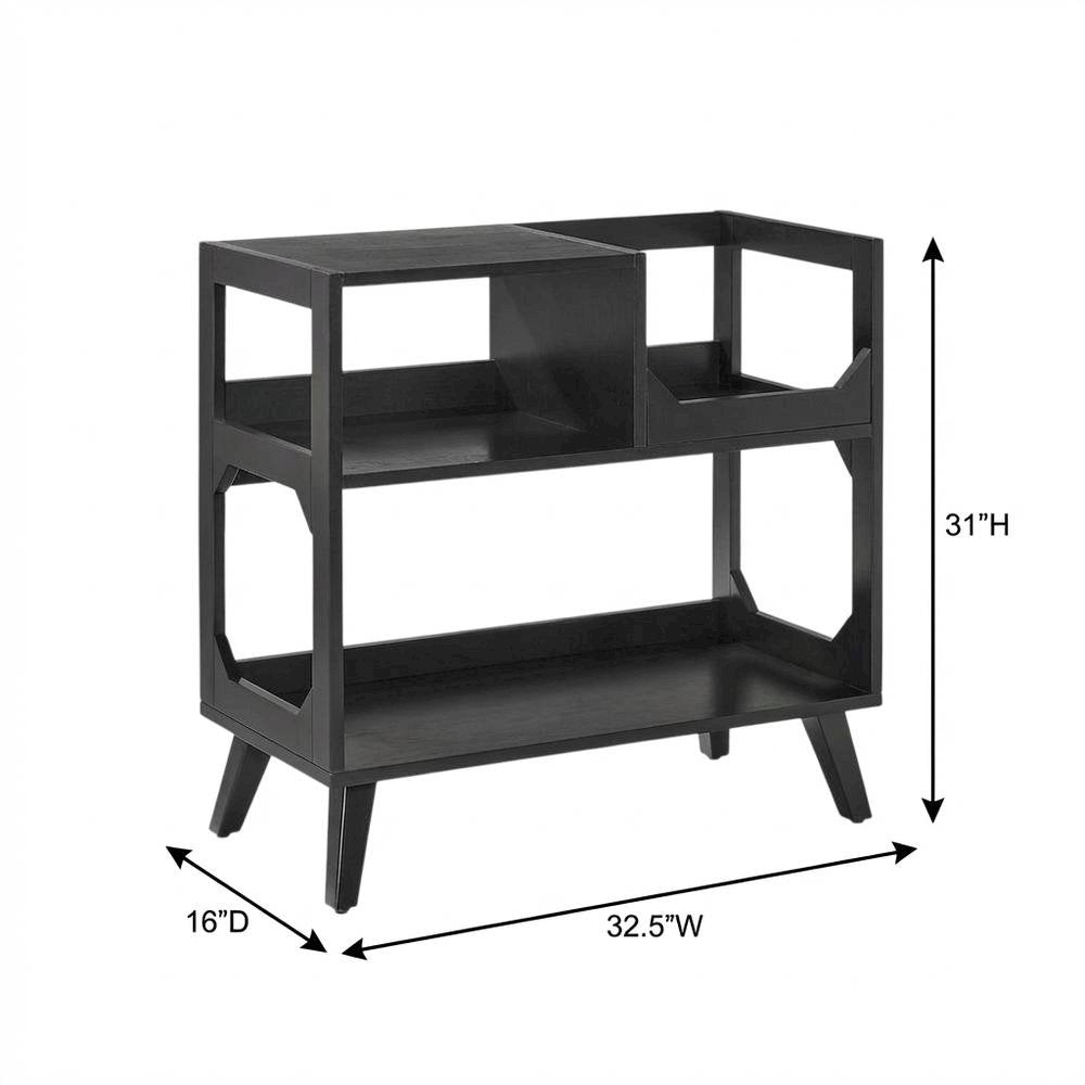Compact Record Player Stand with Vinyl Storage and Modern Design
