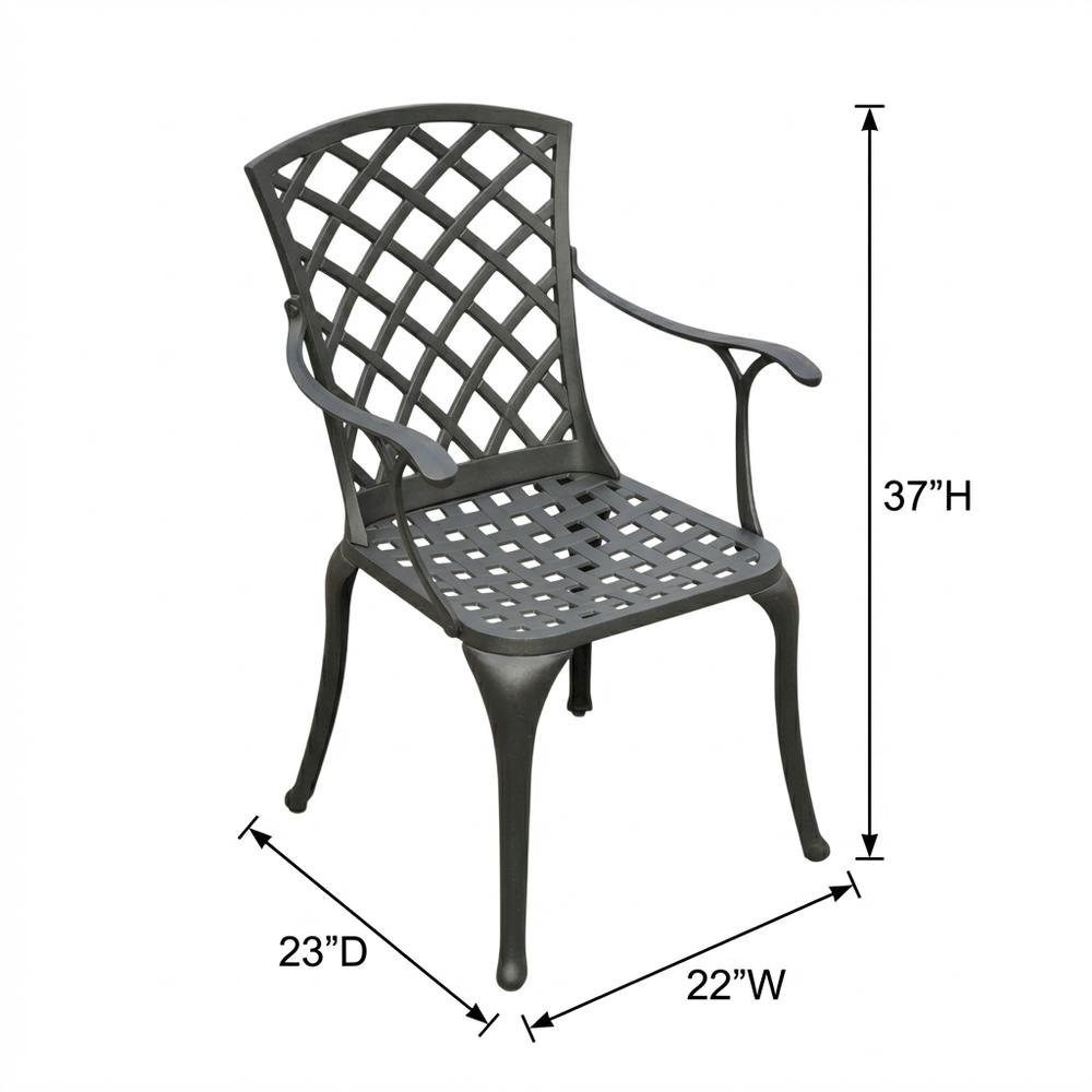 Black outdoor armchair set with high backrests and sturdy construction