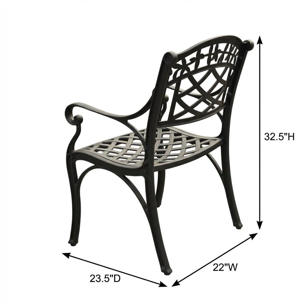 Outdoor dining chairs set with comfortable armrests and durable build