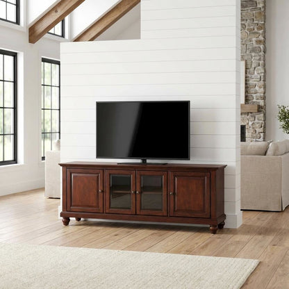Low Profile TV Stand in Classic Finish for 65+ Inch TVs with Ample Storage