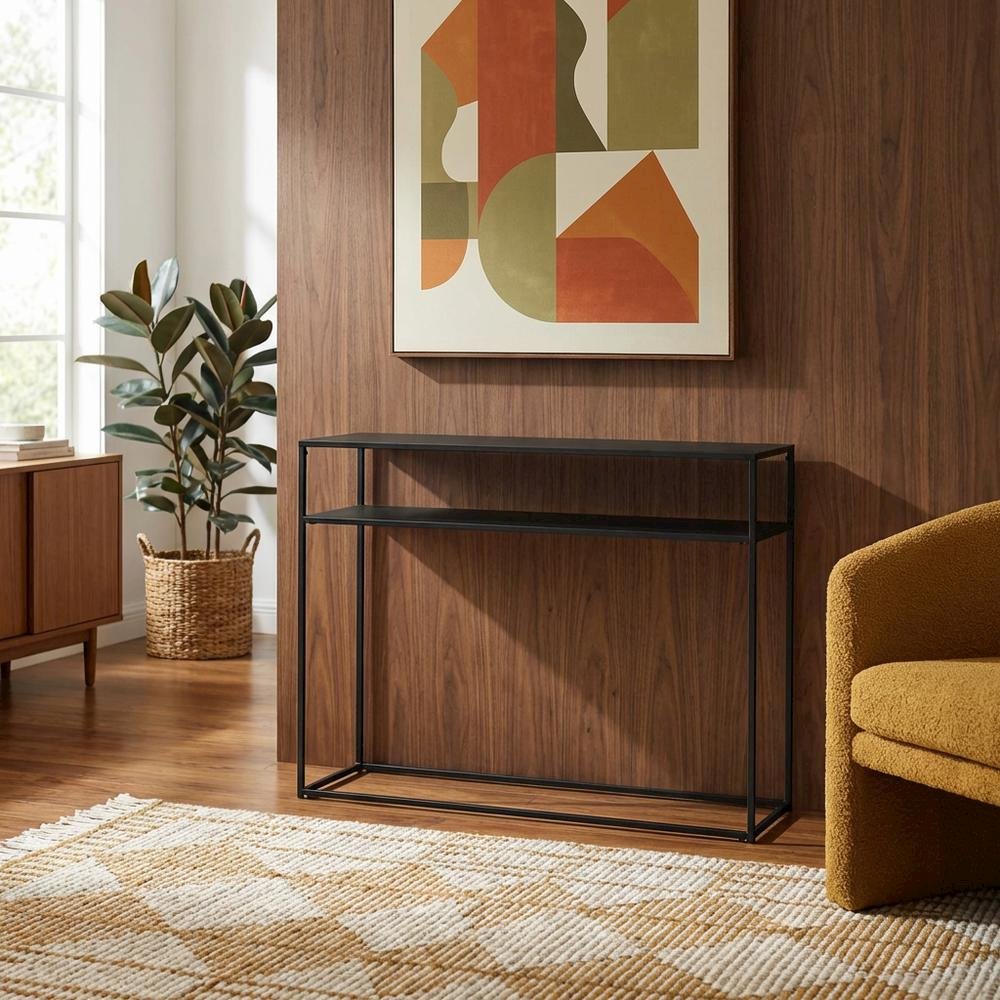 Rustic Entryway Console Table with Anti-Tip Stability and Durable Build