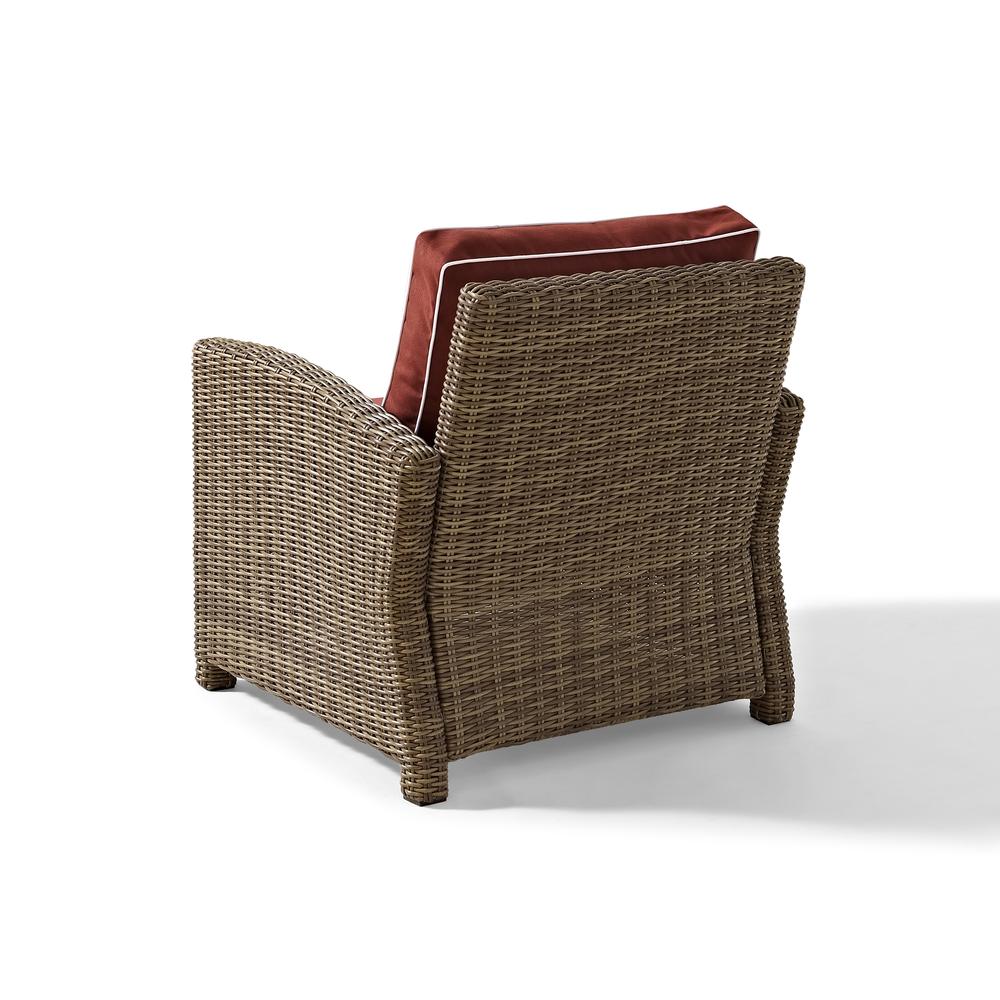 Weathered Brown Outdoor Wicker Arm Chair with Durable Frame