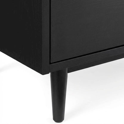 Wooden Record Player Stand with Vinyl Storage and Cable Management