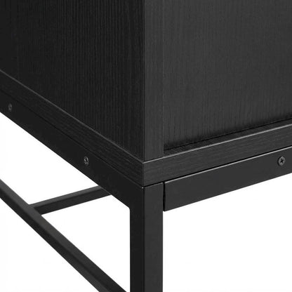 Vinyl Record Storage Stand in Black with Compact Design for Home Entertainment