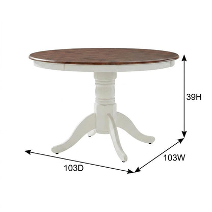 Round White Dining Set with Table and 4 Chairs for Family Meals