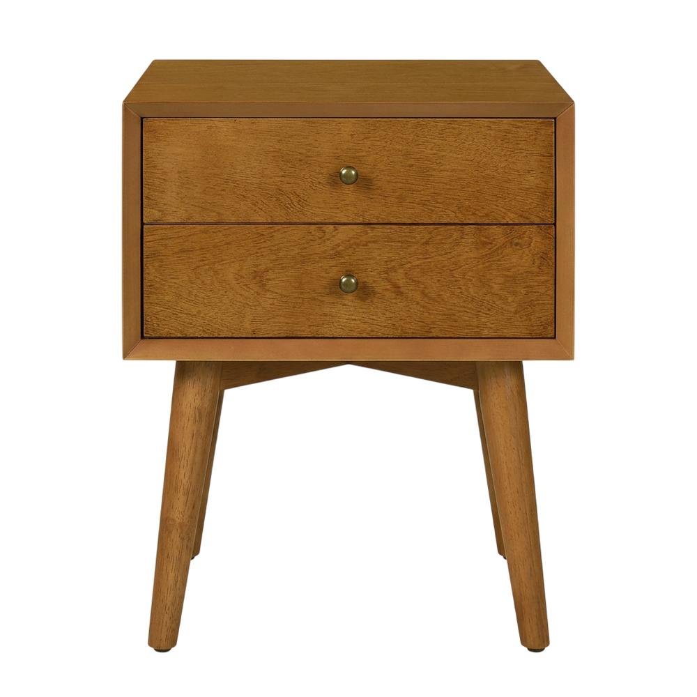 Modern nightstand with MDF and solid wood finish for bedroom storage