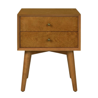 Modern nightstand with MDF and solid wood finish for bedroom storage