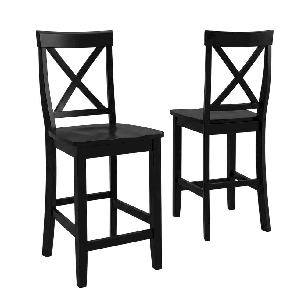 Modern X-Back Counter Height Bar Stool Set, Comfortable & Durable (2 Pack)