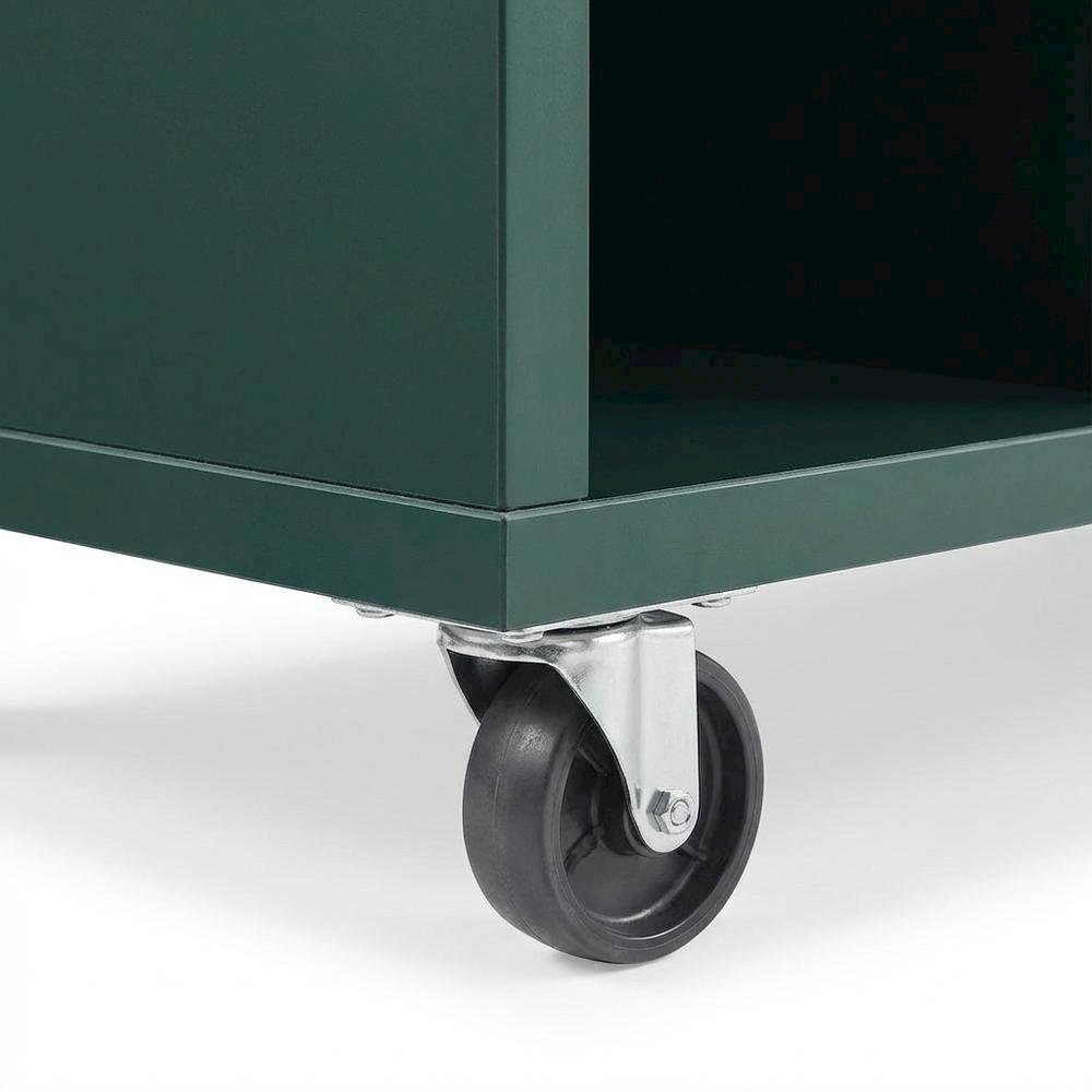 Wooden record player stand with vinyl storage, sturdy design, simple style