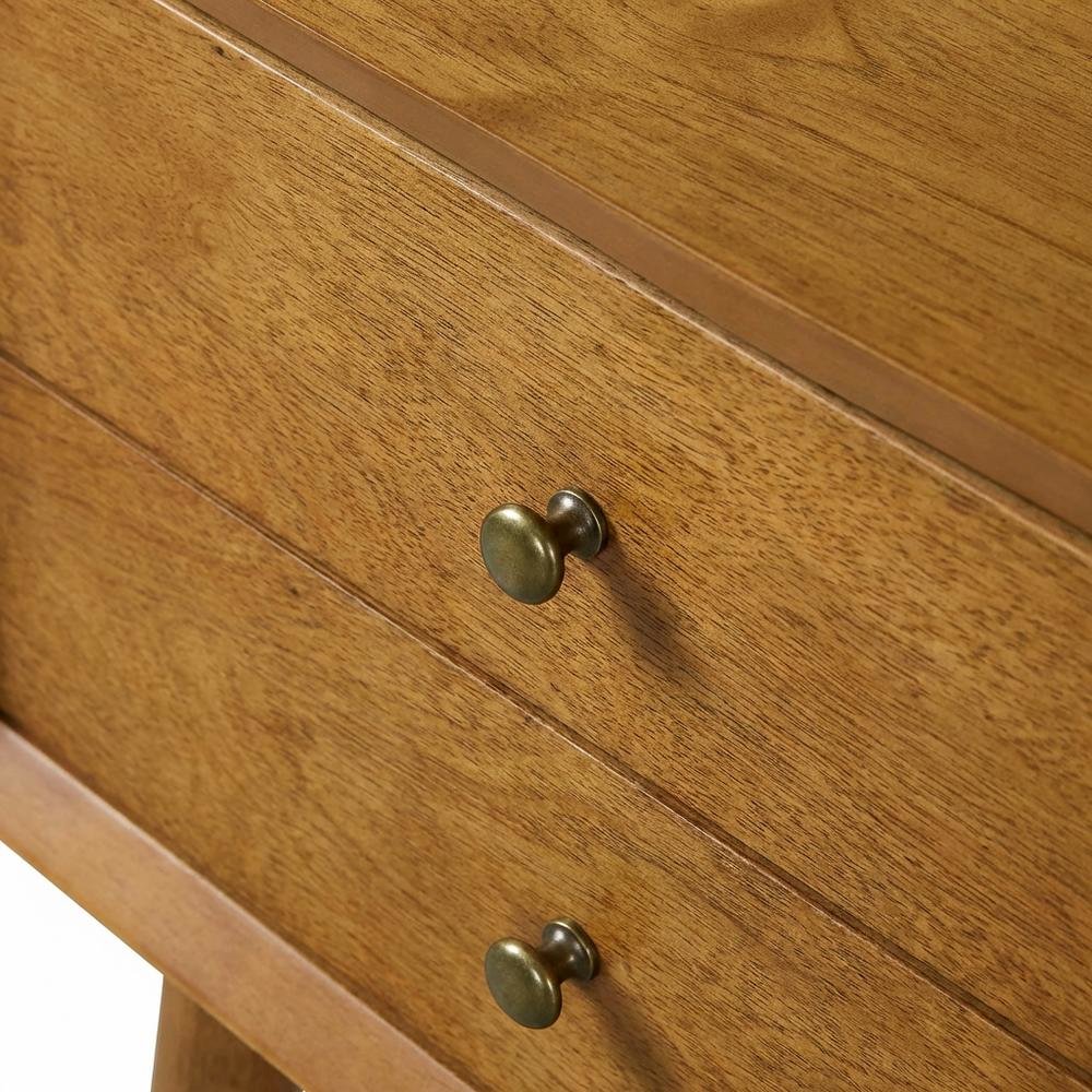 Modern nightstand with MDF and solid wood finish for bedroom storage