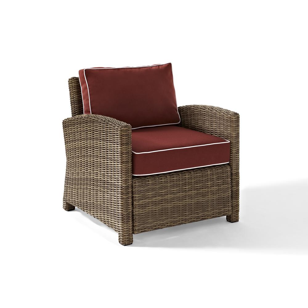 Weathered Brown Outdoor Wicker Arm Chair with Durable Frame