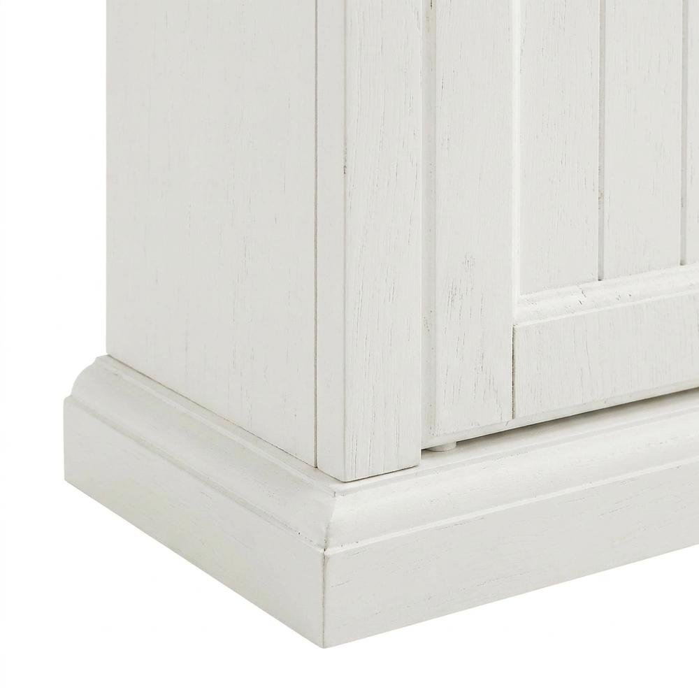 Distressed White Bathroom Wall Cabinet, Anti-Tip Hardware, Durable Construction
