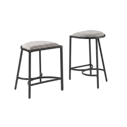 Counter Height Bar Stool Set with Plush Upholstery and Wooden Legs