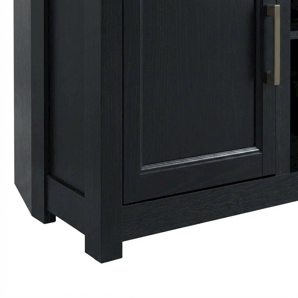 Black Corner TV Stand for 65+ Inch TVs with Storage Shelves