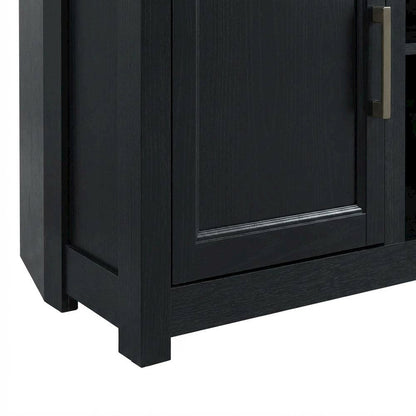 Black Corner TV Stand for 65+ Inch TVs with Storage Shelves