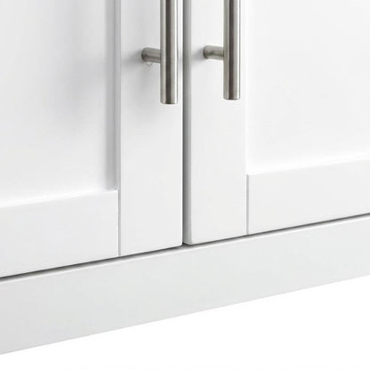 White Wall-Mount Storage Cabinet, MDF Birch Veneer, 22 Inch Wide