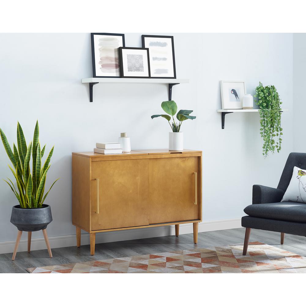 Everett Large Record Player Cabinet With Vinyl Storage