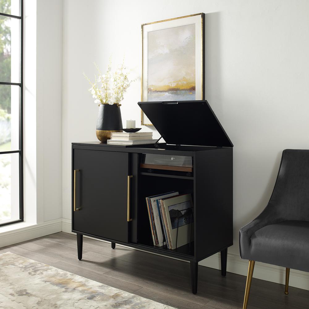 Everett Large Record Player Cabinet With Vinyl Storage