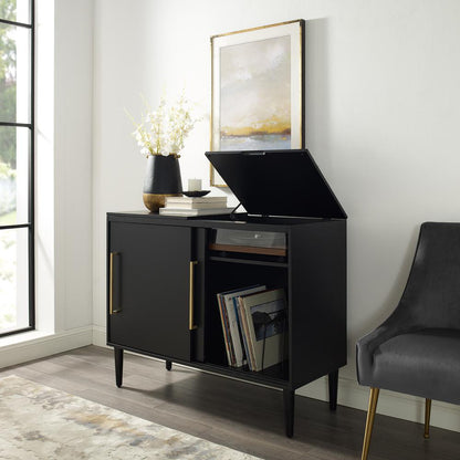 Everett Large Record Player Cabinet With Vinyl Storage