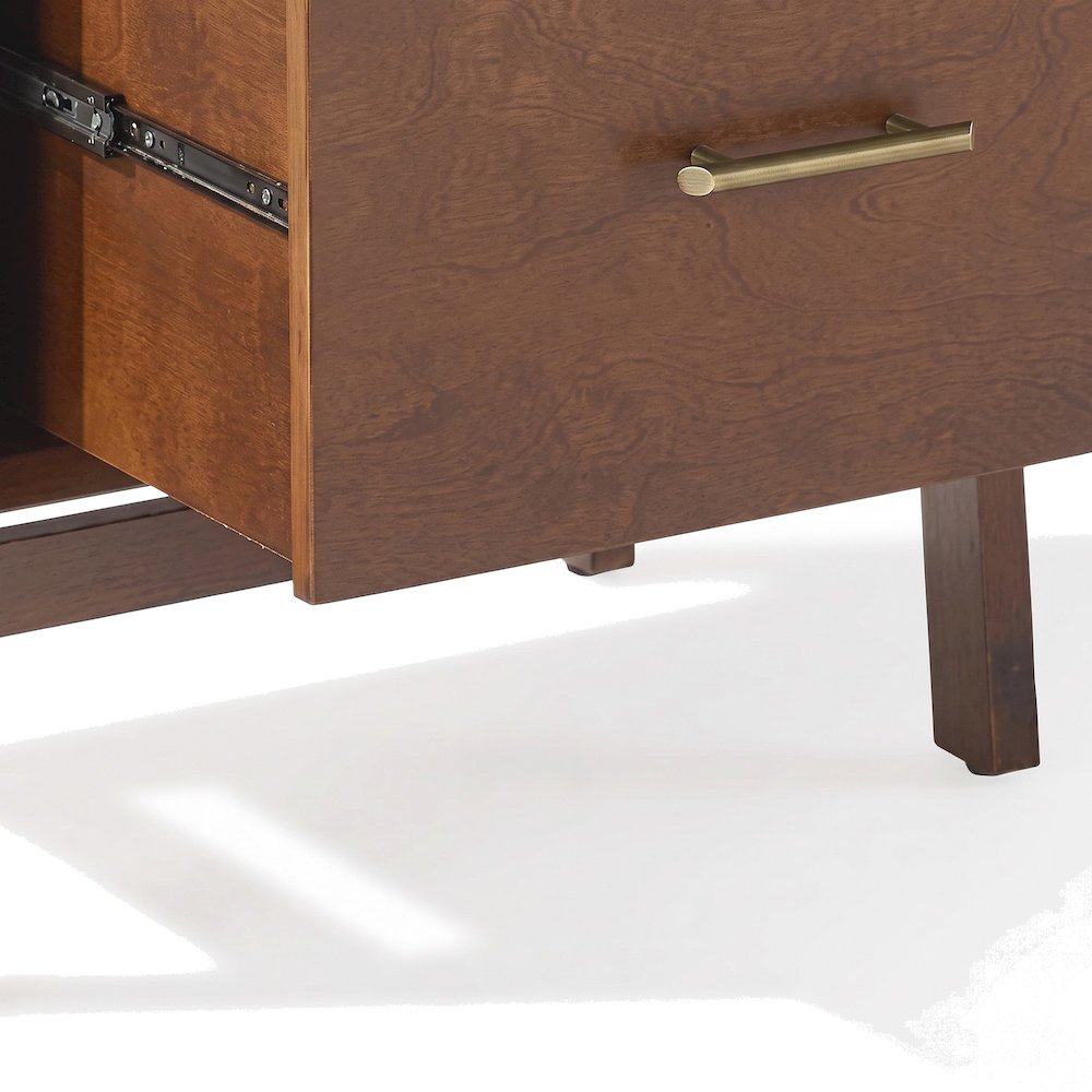 FurniFact Bookcases with Open Shelves and File Cabinet Drawer, Matte Black