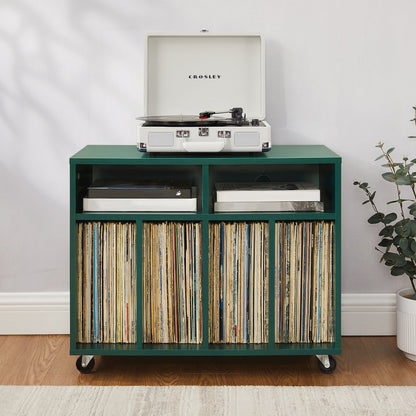 Carlo Rolling Record Player Stand With Vinyl Storage