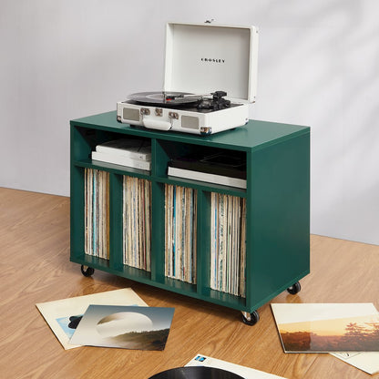 Carlo Rolling Record Player Stand With Vinyl Storage