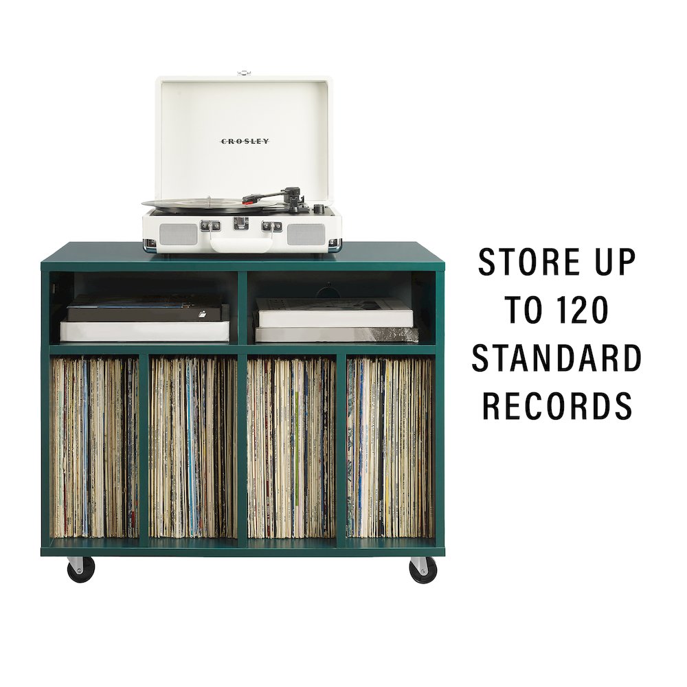 Carlo Rolling Record Player Stand With Vinyl Storage