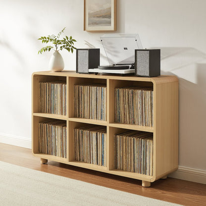 Zoe 6 Cube Record Player Stand With Vinyl Storage Ash
