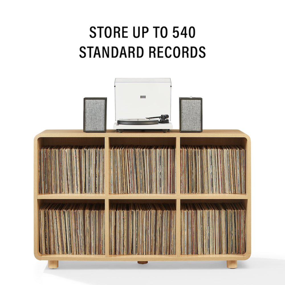 Zoe 6 Cube Record Player Stand With Vinyl Storage Ash