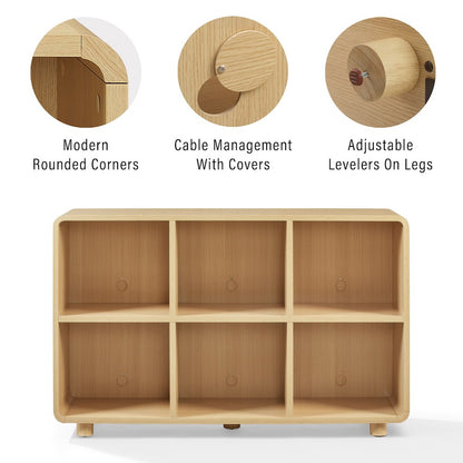 Zoe 6 Cube Record Player Stand With Vinyl Storage Ash