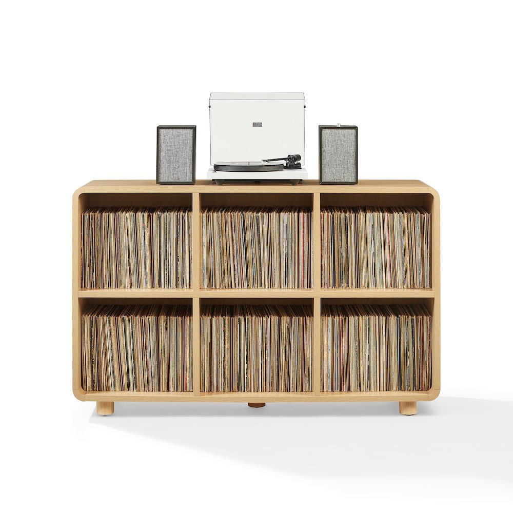 Zoe 6 Cube Record Player Stand With Vinyl Storage Ash