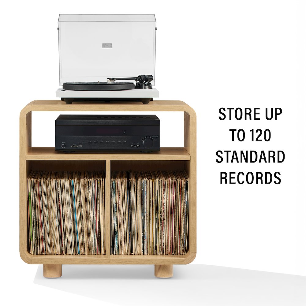 Zoe Record Player Stand With Vinyl Storage Ash