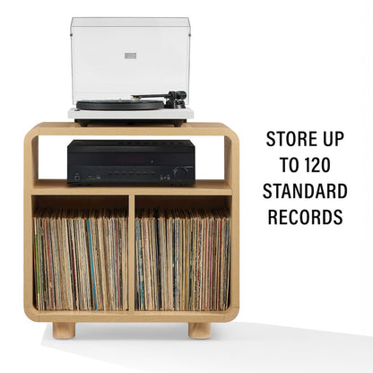 Zoe Record Player Stand With Vinyl Storage Ash