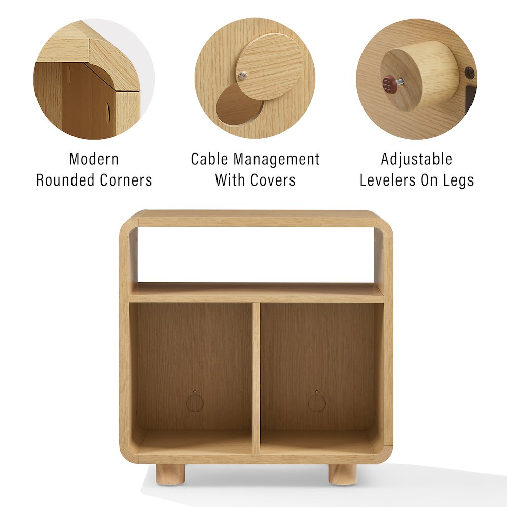 Zoe Record Player Stand With Vinyl Storage Ash