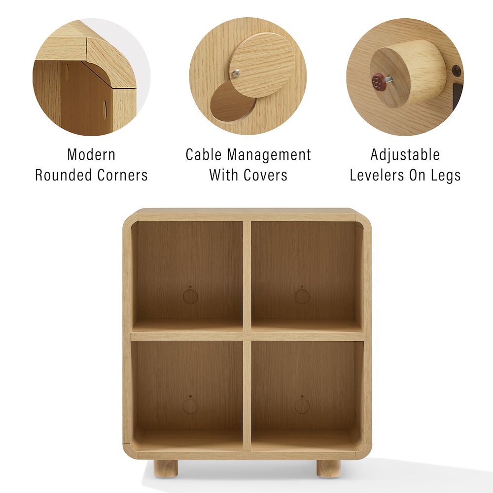 Zoe 4 Cube Record Player Stand With Vinyl Storage Ash