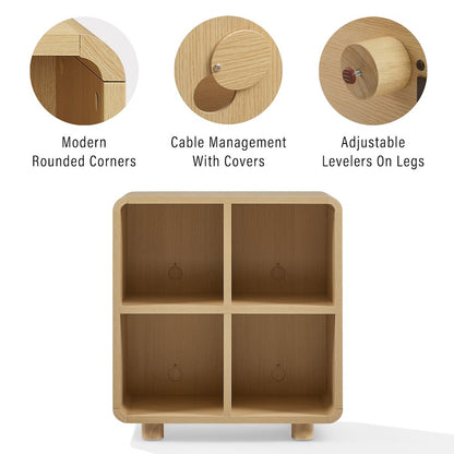 Zoe 4 Cube Record Player Stand With Vinyl Storage Ash