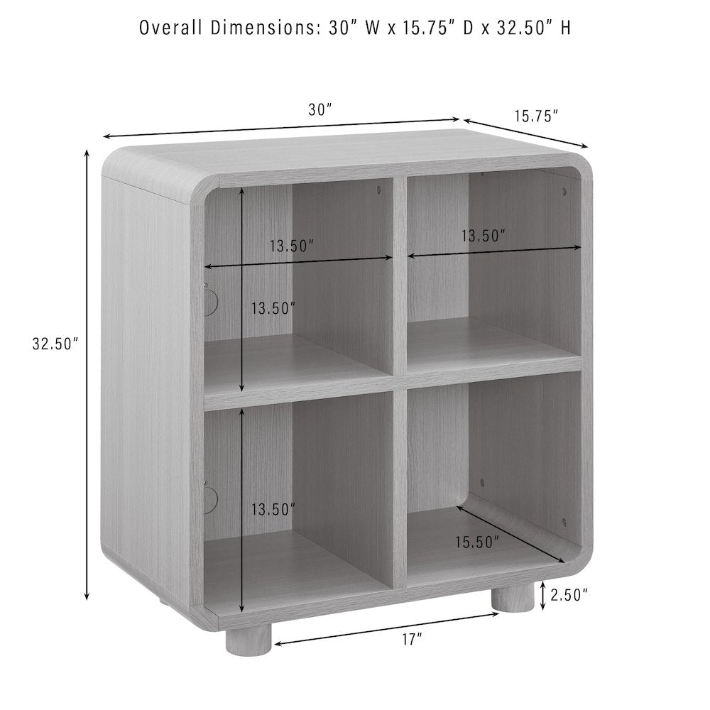 Zoe 4 Cube Record Player Stand With Vinyl Storage Ash