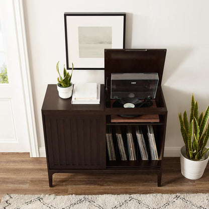Asher Large Record Player Cabinet With Vinyl Storage