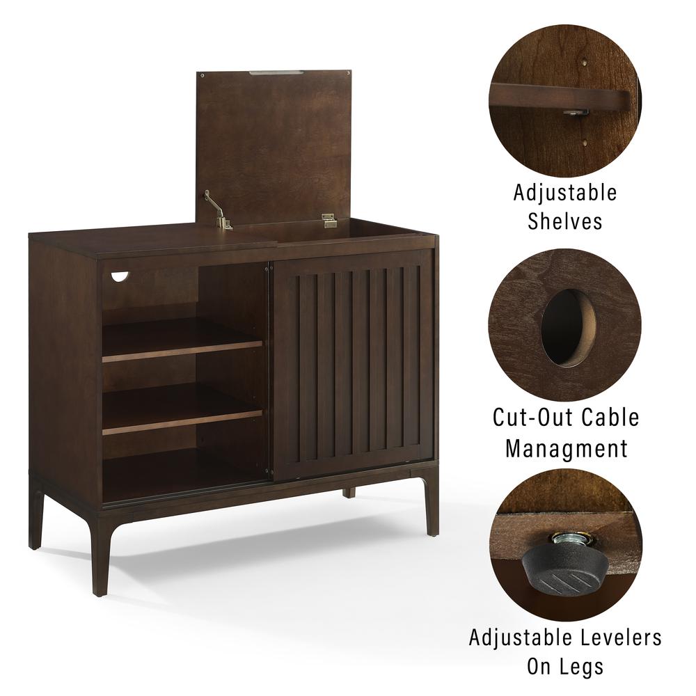 Asher Large Record Player Cabinet With Vinyl Storage